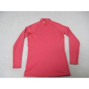 Under‎ Armour Shirt Adult Medium Orange Pink Fitted Coldgear Long Sleeve